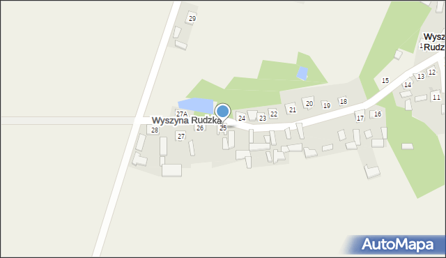 Wyszyna Rudzka, Wyszyna Rudzka, 25, mapa Wyszyna Rudzka