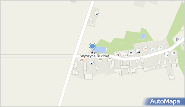 Wyszyna Rudzka, Wyszyna Rudzka, 27A, mapa Wyszyna Rudzka