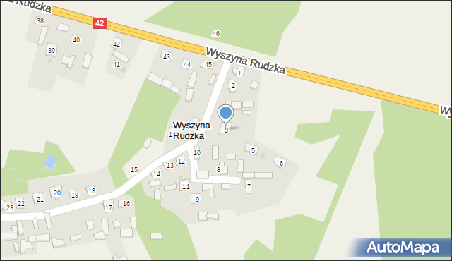 Wyszyna Rudzka, Wyszyna Rudzka, 3, mapa Wyszyna Rudzka