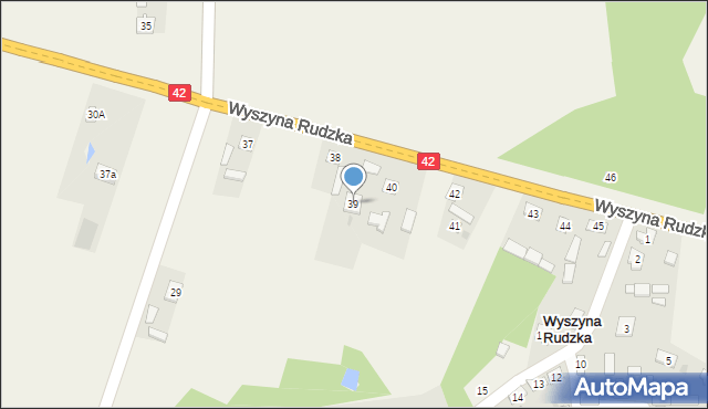 Wyszyna Rudzka, Wyszyna Rudzka, 39, mapa Wyszyna Rudzka