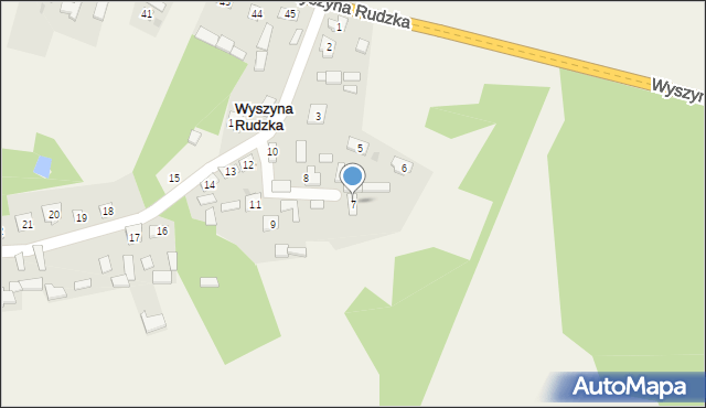 Wyszyna Rudzka, Wyszyna Rudzka, 7, mapa Wyszyna Rudzka