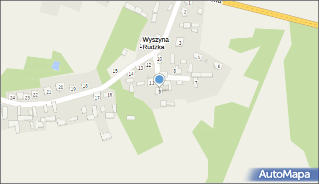 Wyszyna Rudzka, Wyszyna Rudzka, 9, mapa Wyszyna Rudzka