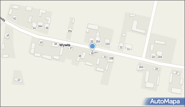 Wywła, Wywła, 34, mapa Wywła