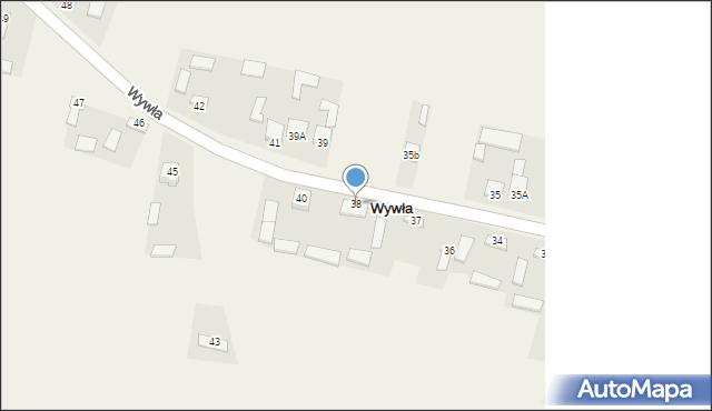 Wywła, Wywła, 38, mapa Wywła