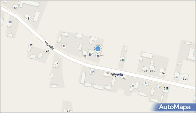 Wywła, Wywła, 39, mapa Wywła