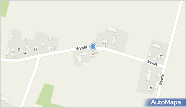 Wywła, Wywła, 81, mapa Wywła