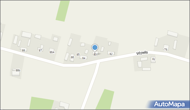 Wywła, Wywła, 83, mapa Wywła