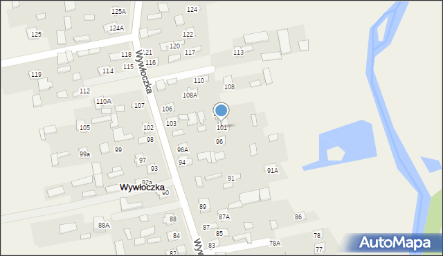 Wywłoczka, Wywłoczka, 101, mapa Wywłoczka