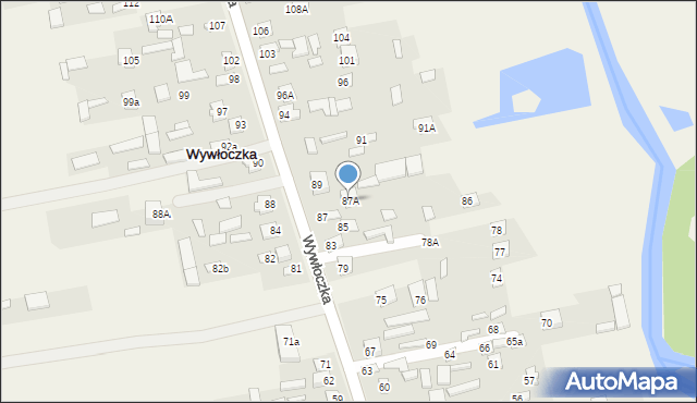 Wywłoczka, Wywłoczka, 87A, mapa Wywłoczka