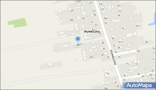 Wywłoczka, Wywłoczka, 88A, mapa Wywłoczka