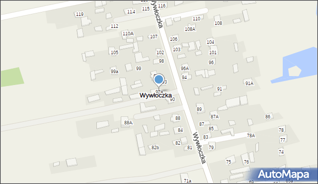 Wywłoczka, Wywłoczka, 92a, mapa Wywłoczka