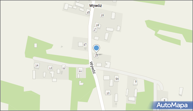 Wywóz, Wywóz, 15, mapa Wywóz