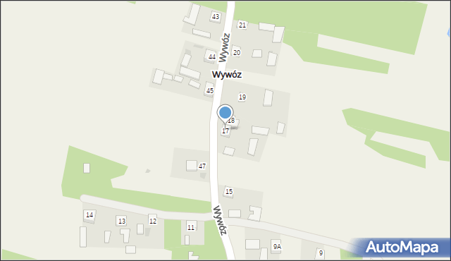 Wywóz, Wywóz, 17, mapa Wywóz