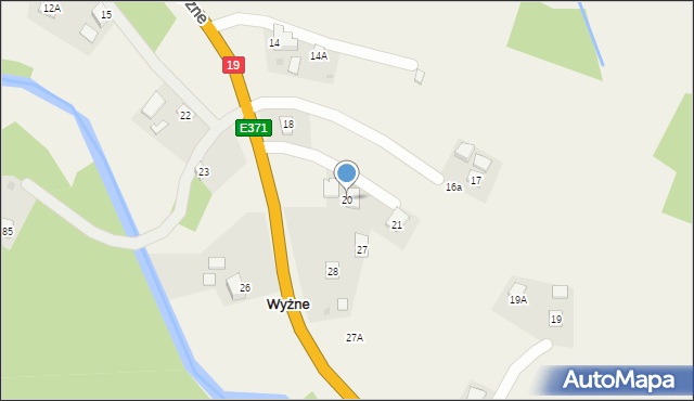 Wyżne, Wyżne, 20, mapa Wyżne