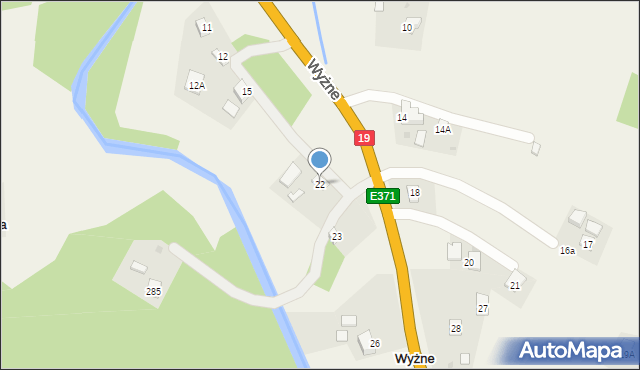 Wyżne, Wyżne, 22, mapa Wyżne