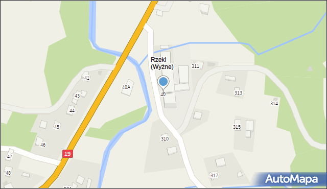 Wyżne, Wyżne, 40, mapa Wyżne