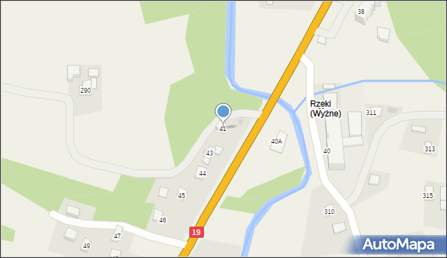 Wyżne, Wyżne, 41, mapa Wyżne