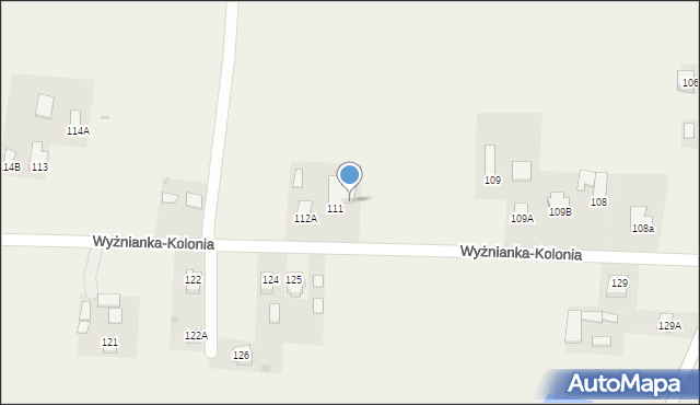 Wyżnianka-Kolonia, Wyżnianka-Kolonia, 111a, mapa Wyżnianka-Kolonia