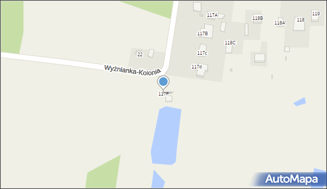 Wyżnianka-Kolonia, Wyżnianka-Kolonia, 117F, mapa Wyżnianka-Kolonia