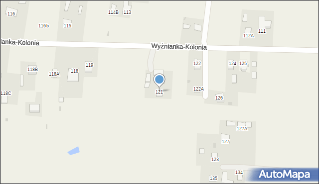 Wyżnianka-Kolonia, Wyżnianka-Kolonia, 121, mapa Wyżnianka-Kolonia