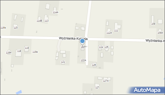 Wyżnianka-Kolonia, Wyżnianka-Kolonia, 122, mapa Wyżnianka-Kolonia