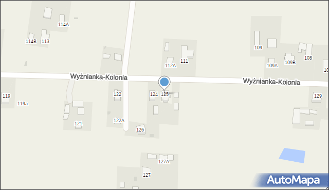 Wyżnianka-Kolonia, Wyżnianka-Kolonia, 125, mapa Wyżnianka-Kolonia