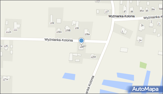 Wyżnianka-Kolonia, Wyżnianka-Kolonia, 129, mapa Wyżnianka-Kolonia