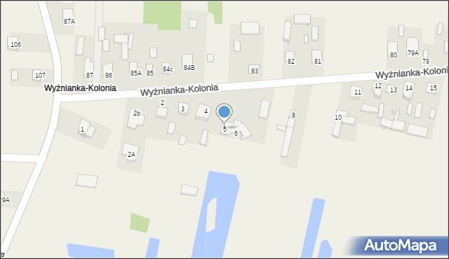 Wyżnianka-Kolonia, Wyżnianka-Kolonia, 5, mapa Wyżnianka-Kolonia