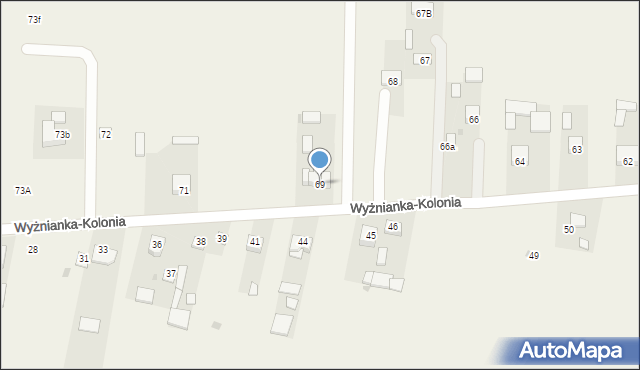 Wyżnianka-Kolonia, Wyżnianka-Kolonia, 69, mapa Wyżnianka-Kolonia