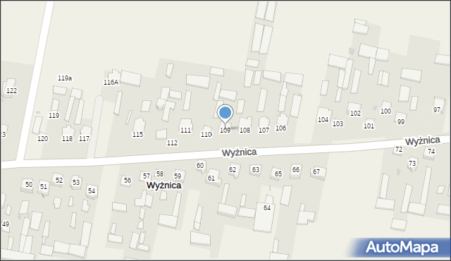 Wyżnica, Wyżnica, 109, mapa Wyżnica