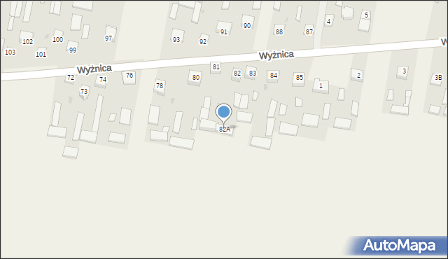 Wyżnica, Wyżnica, 82A, mapa Wyżnica