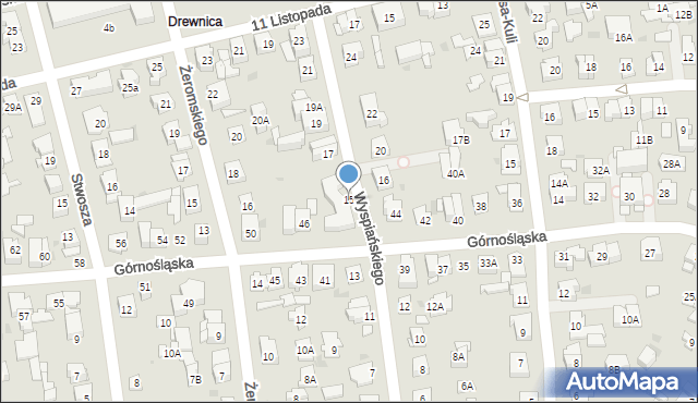 Ząbki, Wyspiańskiego Stanisława, 15, mapa Ząbki