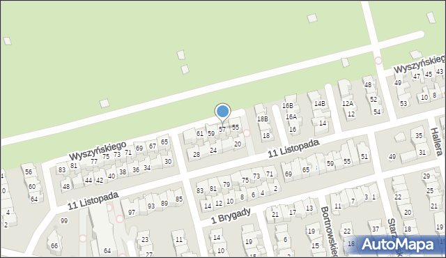 Ząbki, Wyszyńskiego Stefana, ks. kard., 57, mapa Ząbki