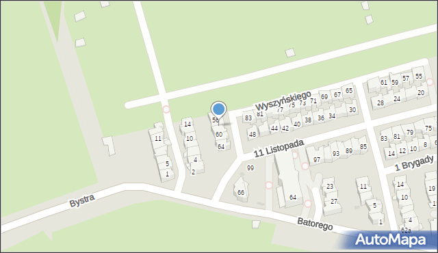 Ząbki, Wyszyńskiego Stefana, ks. kard., 58, mapa Ząbki