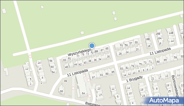 Ząbki, Wyszyńskiego Stefana, ks. kard., 71, mapa Ząbki