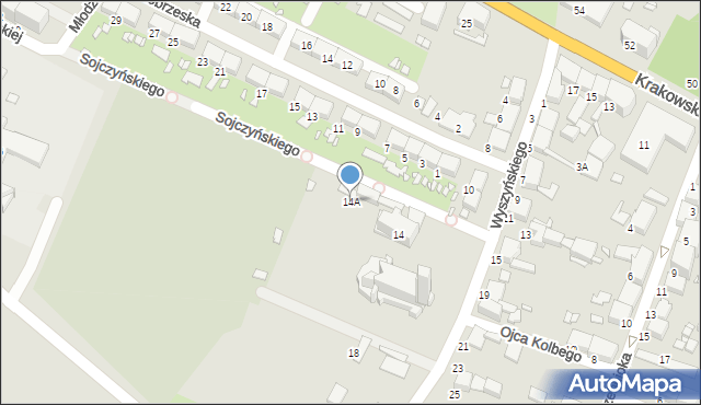 Zabrze, Wyszyńskiego Stefana, ks. kard., 14A, mapa Zabrza