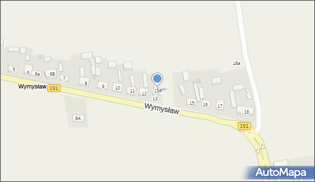 Zacharzyn, Wymysław, 13A, mapa Zacharzyn