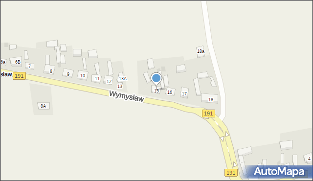 Zacharzyn, Wymysław, 15, mapa Zacharzyn