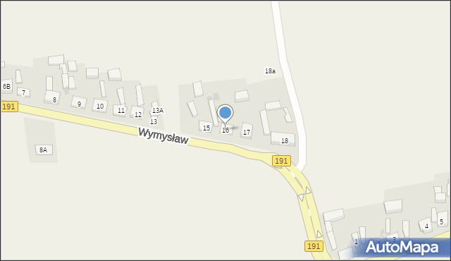 Zacharzyn, Wymysław, 16, mapa Zacharzyn