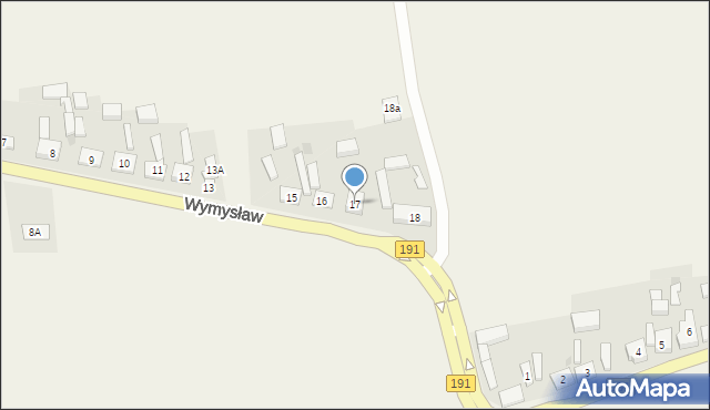 Zacharzyn, Wymysław, 17, mapa Zacharzyn