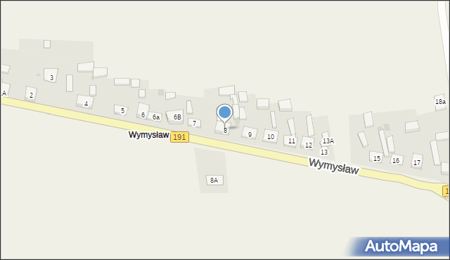 Zacharzyn, Wymysław, 8, mapa Zacharzyn