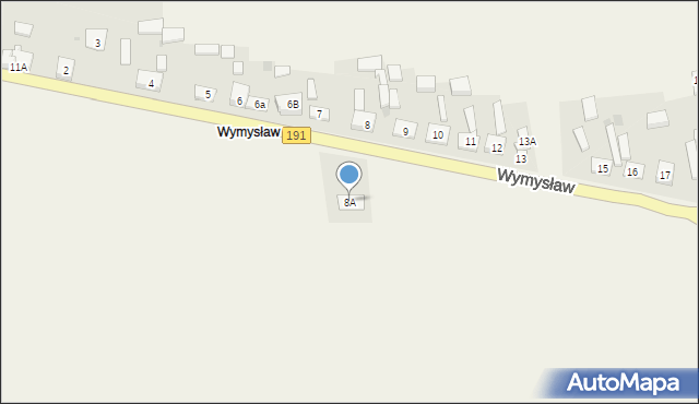 Zacharzyn, Wymysław, 8A, mapa Zacharzyn