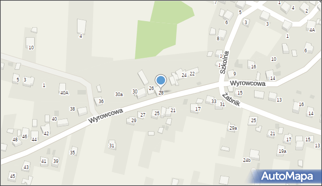 Zagórze, Wyrowcowa, 28, mapa Zagórze