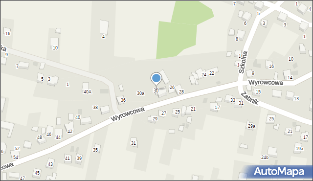 Zagórze, Wyrowcowa, 30, mapa Zagórze