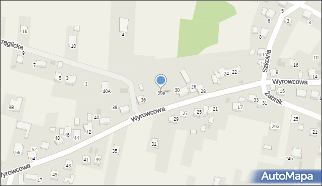 Zagórze, Wyrowcowa, 30a, mapa Zagórze