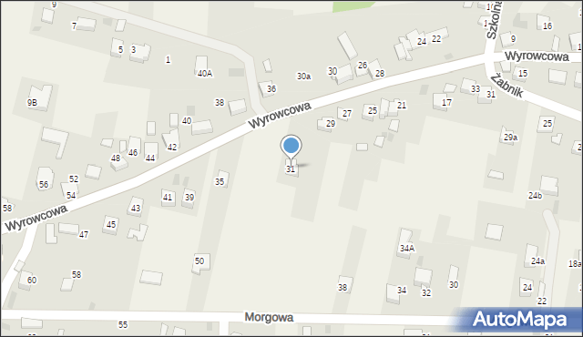 Zagórze, Wyrowcowa, 31, mapa Zagórze