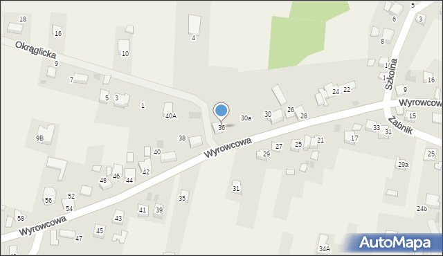 Zagórze, Wyrowcowa, 36, mapa Zagórze