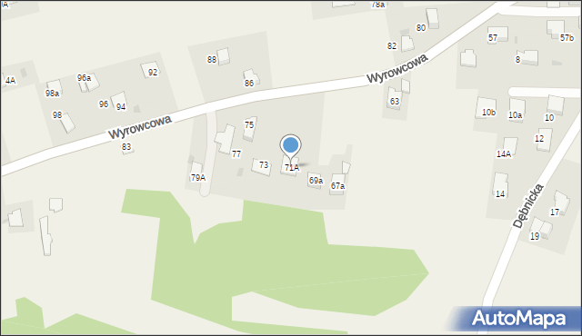 Zagórze, Wyrowcowa, 71A, mapa Zagórze