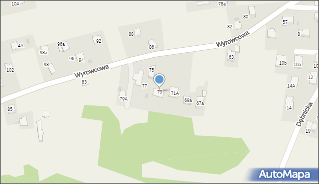 Zagórze, Wyrowcowa, 73, mapa Zagórze