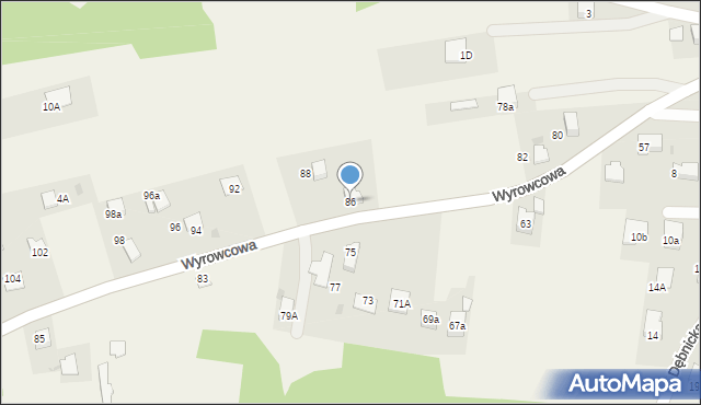 Zagórze, Wyrowcowa, 86, mapa Zagórze